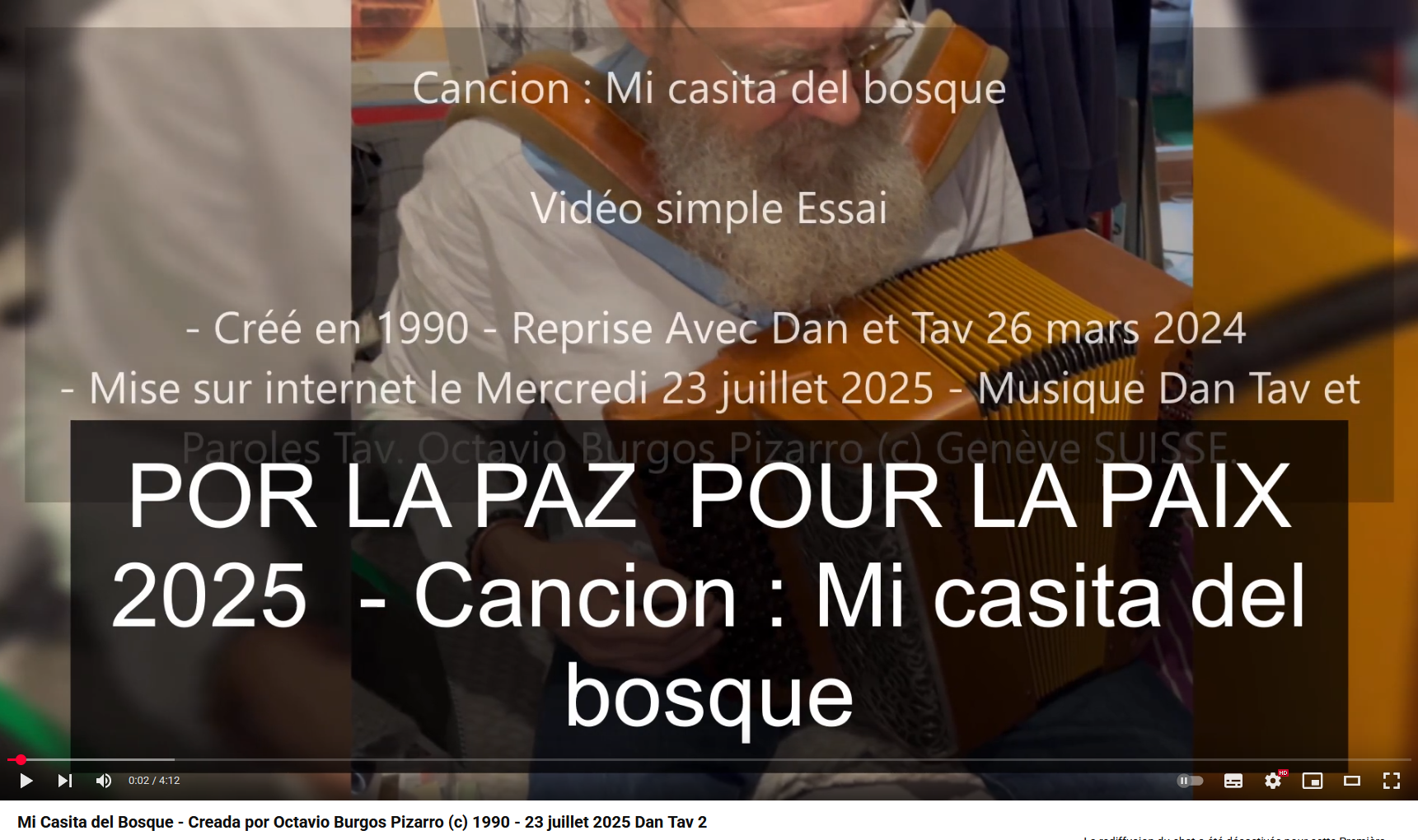 Cancion : Mi casita del bosque 2025 